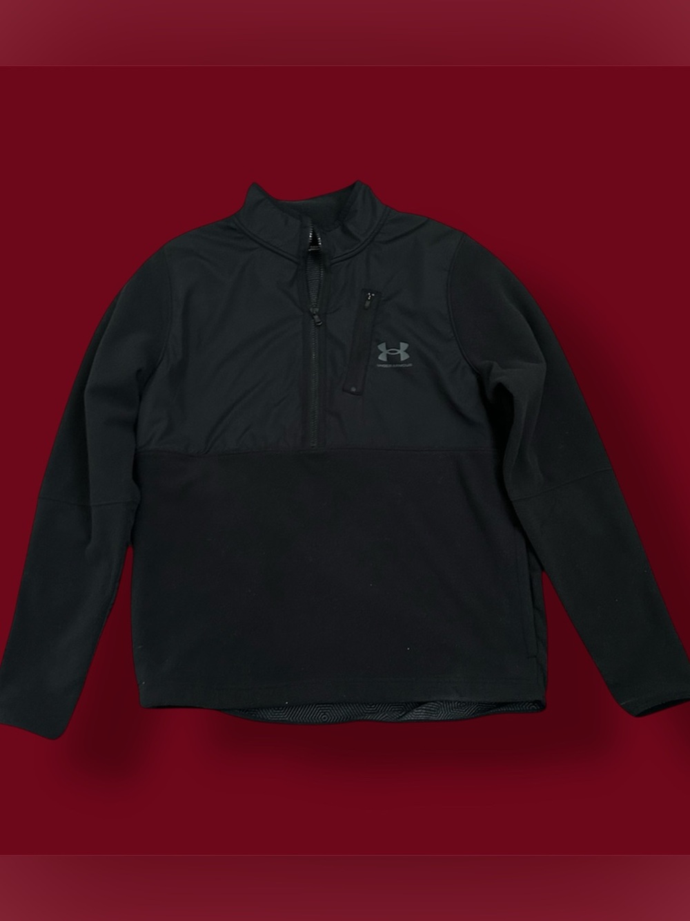 Under Armour Men’s Black 1/4 Zip Pullover Loose Fit Size Large